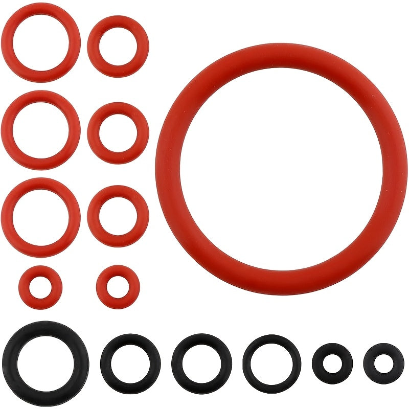 Maintenance kit for espresso machines consisting of 15 easy-to-install anti-leakage valve steam O-rings. Made of durable rubber, safe to use, washable, and does not require power.