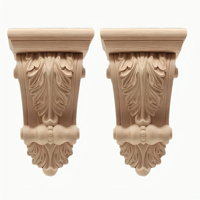 1 piece of ornate wooden corbel with glamorous styling, featuring a French European design. This intricate fireplace mantel shelf bracket is a beautiful transverse wood column ornament that adds sophistication to home decor.