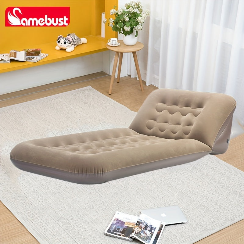 Adjustable Airbed that Transforms into Inflatable Sofa, Single Foldable Mattress, Hand Washable Lounger for Any Room