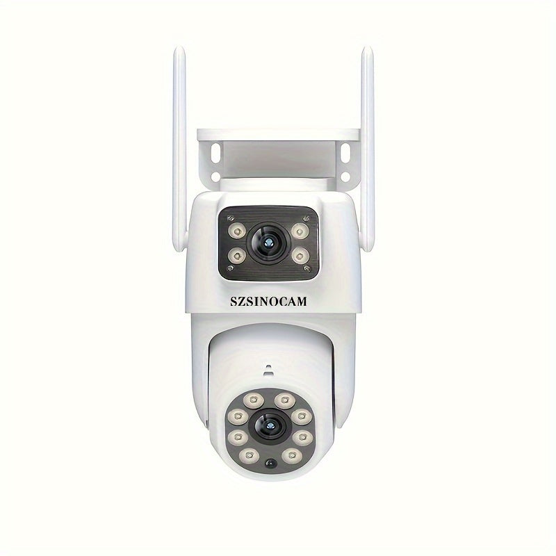 MYSJ Dual Lens WiFi Security Camera featuring AI Human Tracking, Color Night Vision, Two-Way Audio, Motion Alerts, Pan/Tilt Rotation, Video Surveillance, CCTV Monitor, and Onvif Function.