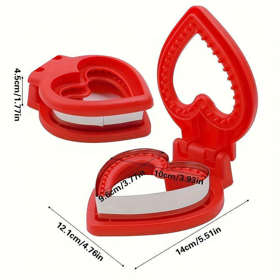 Stainless Steel Heart-Shaped Sandwich Cutter and Sealer Set - Perfect for Adding a Decorative Touch to Your Lunchbox or Baking Projects, Essential Kitchen Tool