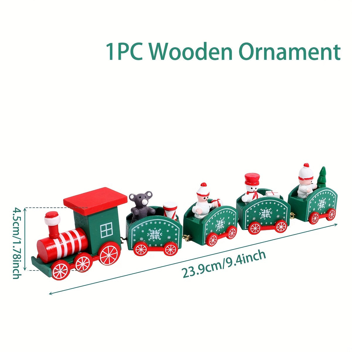 Wooden train ornament for a Merry Christmas celebration - ideal tree decor and gift.