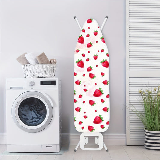 Enhance your ironing experience with our Strawberry Print Ironing Board Cover. This heat-resistant and durable cover features a vintage design that effortlessly adds style to your laundry room. With easy installation and a protective, easy-to-clean