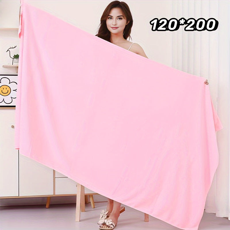 Large, lightweight bath sheet measuring 119.38cm x 200.66cm. Ultra-soft, quick-dry nylon/polyester blend with striped design and modern style, ideal for home use.