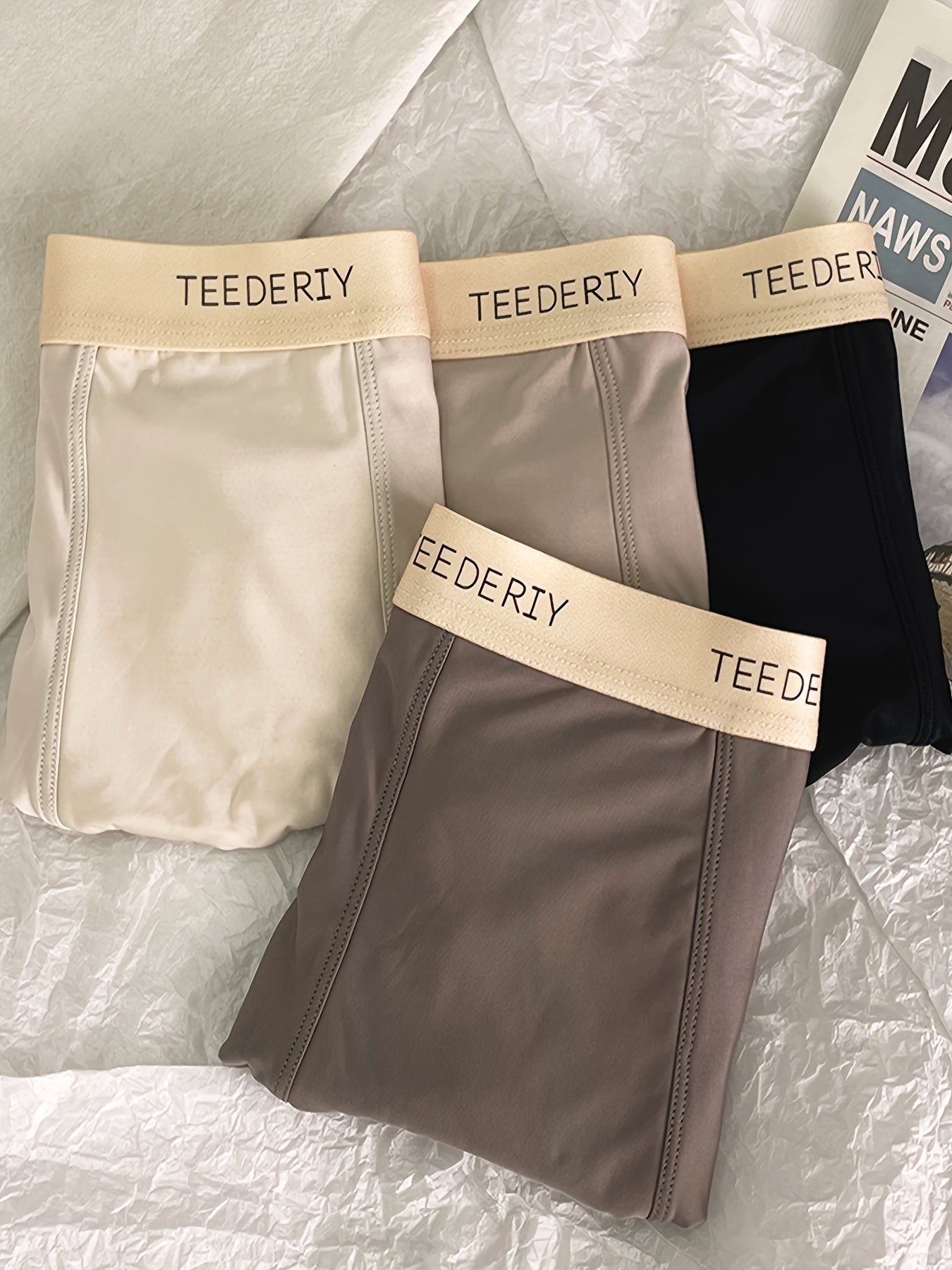 2 Men's Seamless Boxer Briefs with "TEDERLY" Waistband, Breathable, Comfort Fit, Solid Color, Lightweight Polyester Blend, Minimalist Design.