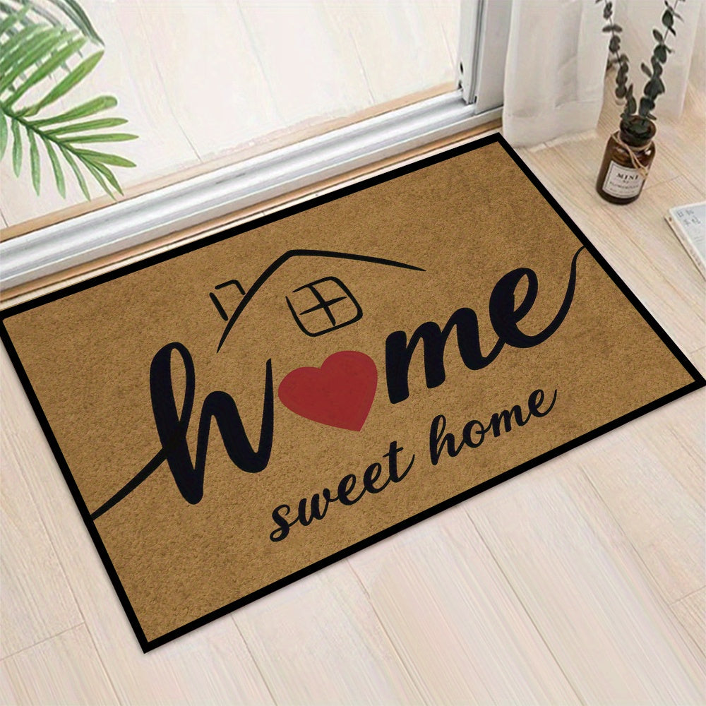 One-piece non-slip Welcome Door Mat designed for indoor and outdoor use. Machine washable and suitable for multiple areas such as family room, living room, kitchen, bedroom, farmhouse, hallway, and laundry room. Perfect for keeping your floors clean and