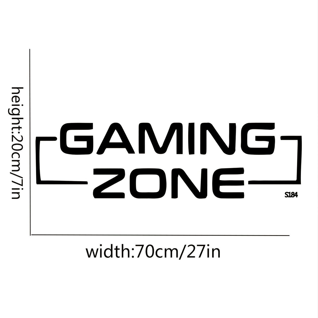 Black Creative Gaming Zone Wall Decal for Bedroom or Living Room Decoration.