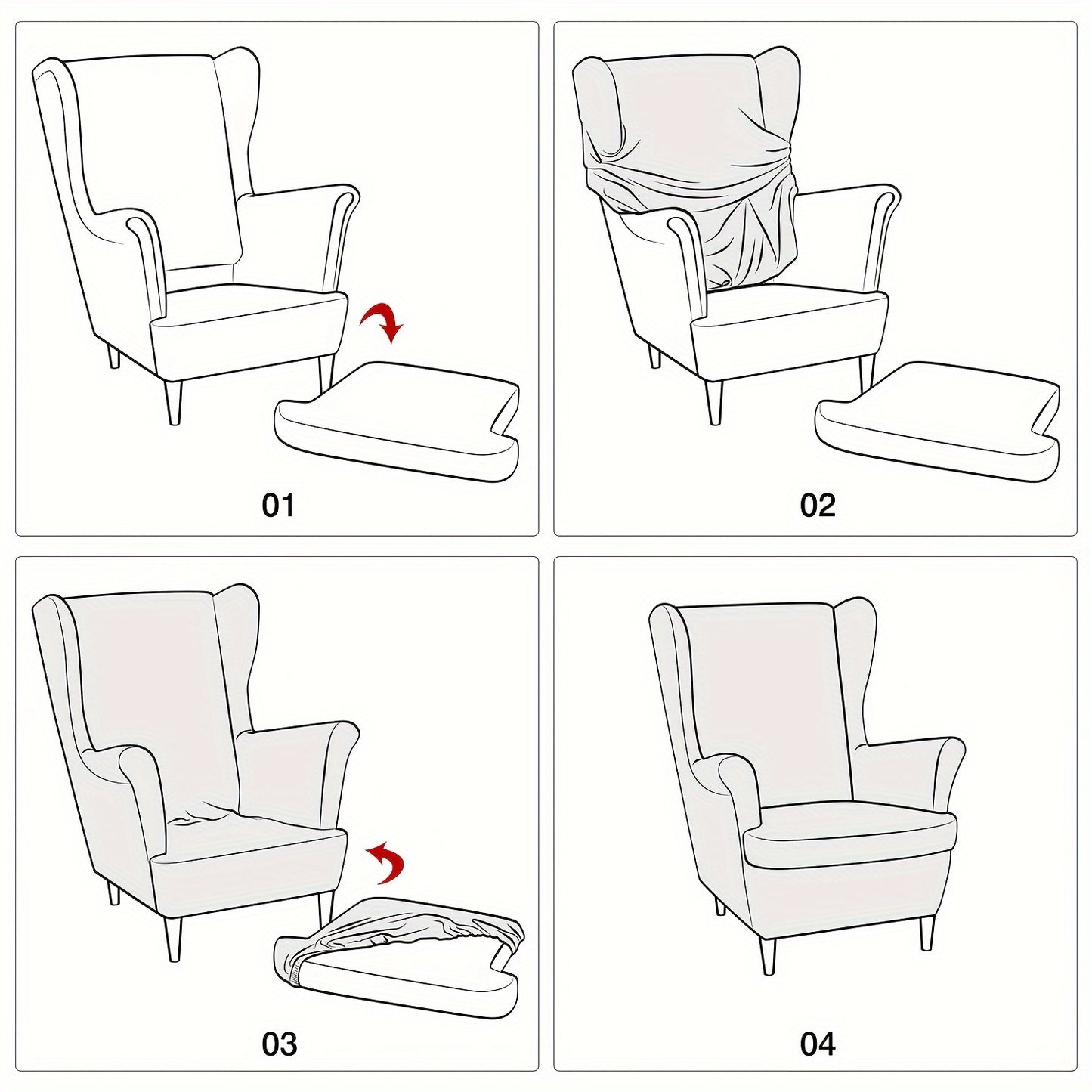 Zamonaviy 3-qismli kreslo va ottoman slipcover to'plami poliester va spandeksdan tayyorlangan, elastik lenta bilan, mashinada yuvish mumkin va bitta o'rindiqli divan uchun sirpanmaydigan dizayn.