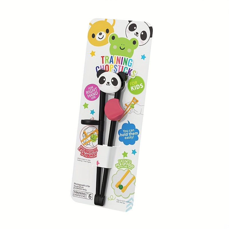 Colorful animal-themed training chopsticks with cute panda, tiger, and bear designs. Durable plastic perfect for kids to learn dining etiquette.