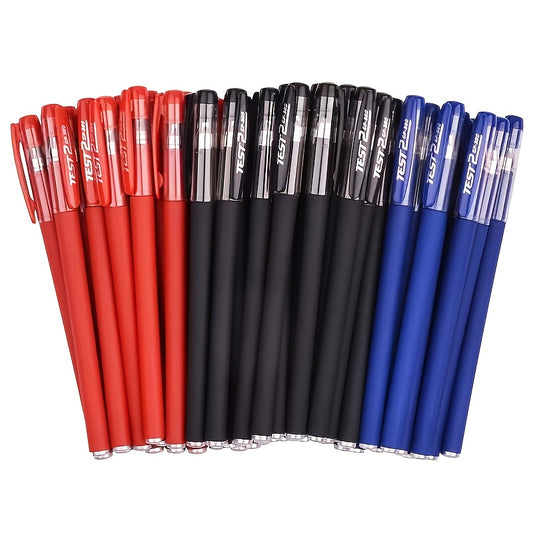 10-piece gel pen set, ideal for students, exams, office, and school, includes red, black, water, and carbon pens.