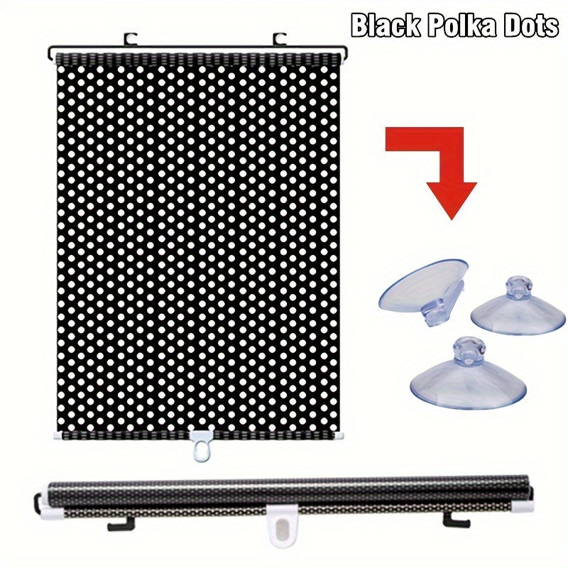 Convenient Portable Roller Blind Shade with Suction Cups - Waterproof, Drill-Free Window Cover for Bedroom & Outdoor Activities