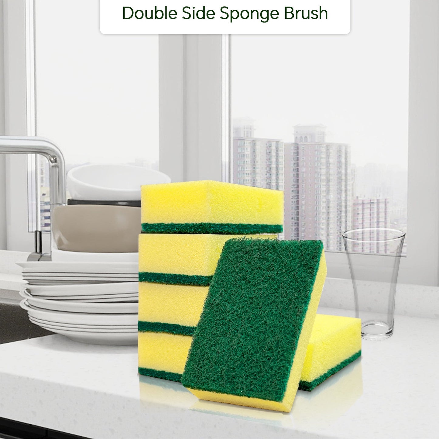 This premium double-sided cleaning sponge is designed for maximum effectiveness. With one side soft and absorbent, perfect for wiping smooth surfaces or soaking up moisture, and the other side featuring strong friction to tackle even the toughest stains