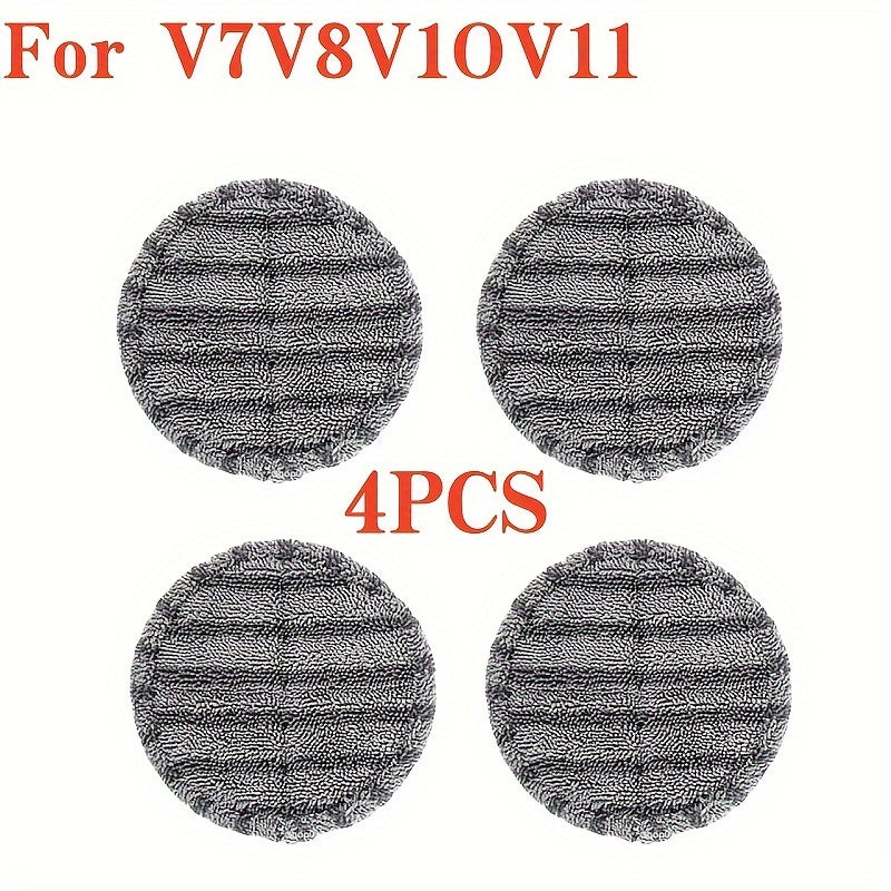 Set of 4 Replacement Mop Pads for Dyson V7, V8, V10, V11 - Works with Electric Mop Heads and Floor Cleaning Accessories