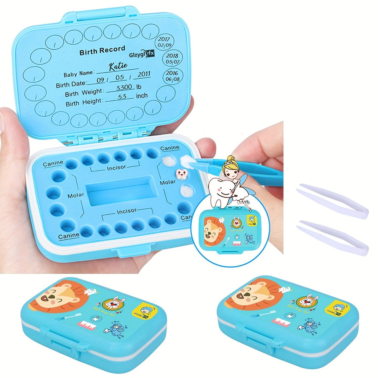 Glzyglyfx Baby Teeth Keepsake Box - Keepsake Tooth Holders for Kids, Tooth Saver and Storage Container for Lost Teeth