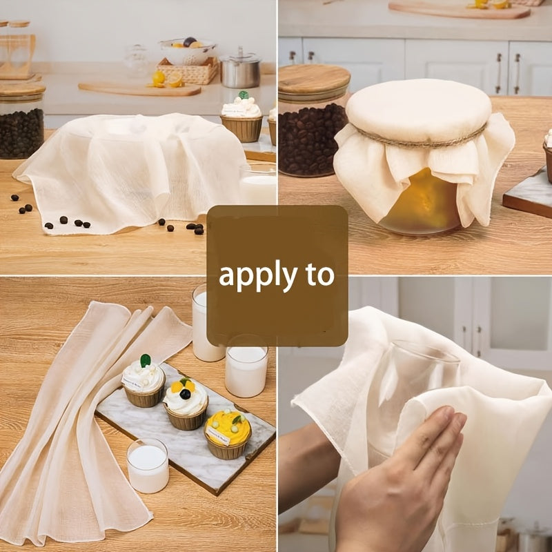 6-Pack of Unbleached Pure Cheese Cloth, Reusable and Washable Kitchen Filter Cloth, Food-Safe Gauze with Edged Lock Stitching, 48x48cm for Cooking and Cheese Making