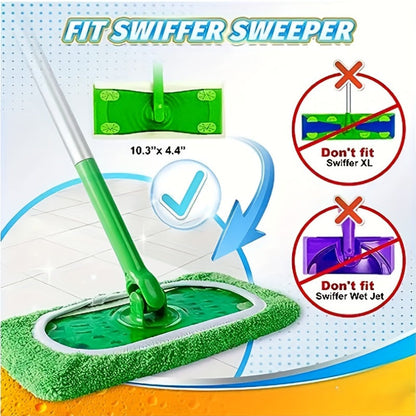 The flat floor mop cloth with a soft elastic band is ideal for all surfaces, offering efficient dust and stain removal. This washable and super absorbent microfiber mop head refill is a reusable option for home cleaning supplies.