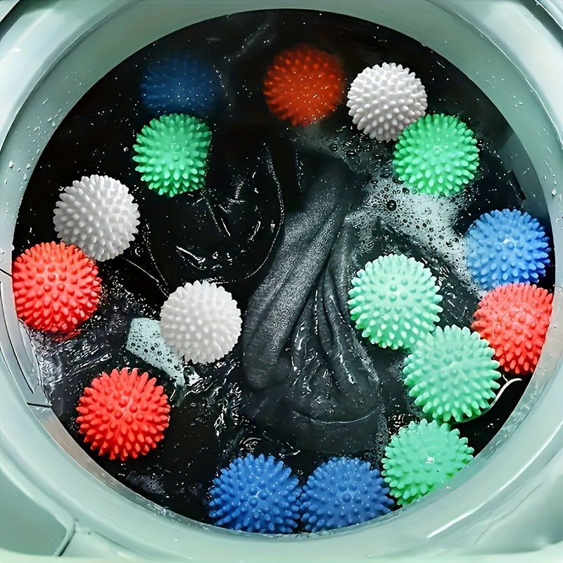 6 Reusable Laundry Balls soften fabrics, reduce wrinkles, prevent rolling, and ensure smoother washing.