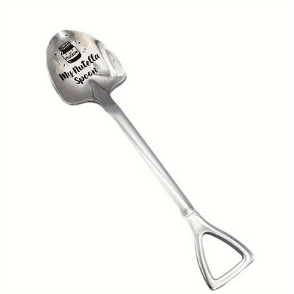 Nutella-themed stainless steel spoon for coffee, tea, and dessert, perfect gift for loved ones.