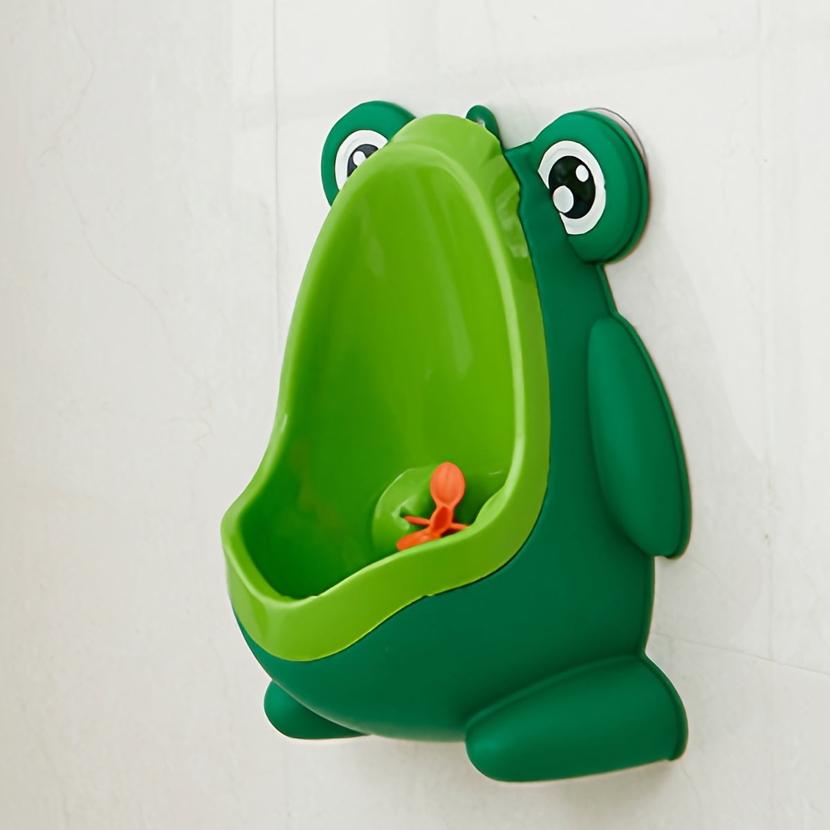 Children's Cute Frog Toilet with Hook - Frog Urinal for Boys to Train Standing and Hanging Urine Bucket