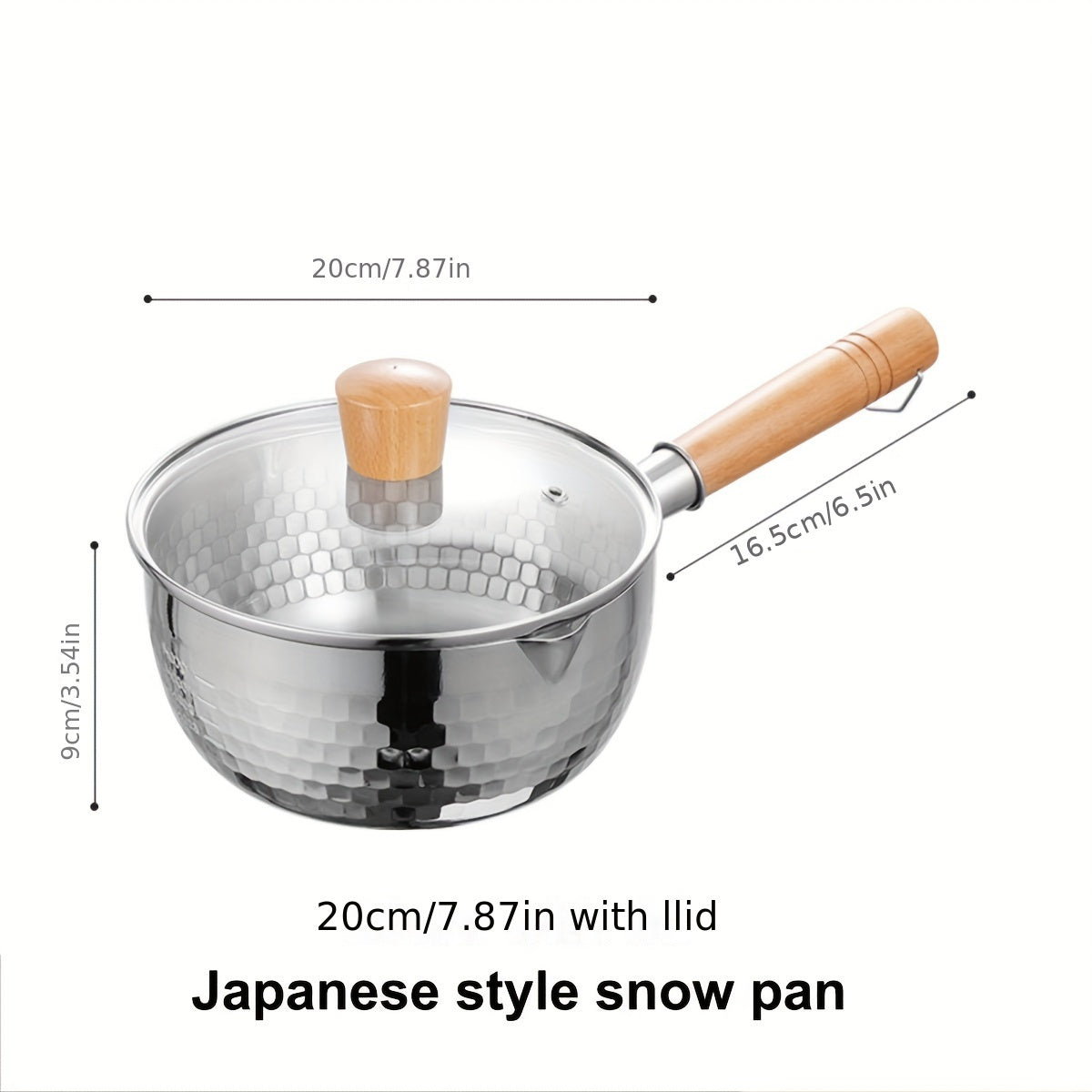 Japanese Stainless Steel Snow Pan, Household Small Milk Pan, Non-stick Pan for Food Supplements, Cooking Noodle Soup Pan, Suitable for Electromagnetic Stove, 1 Piece