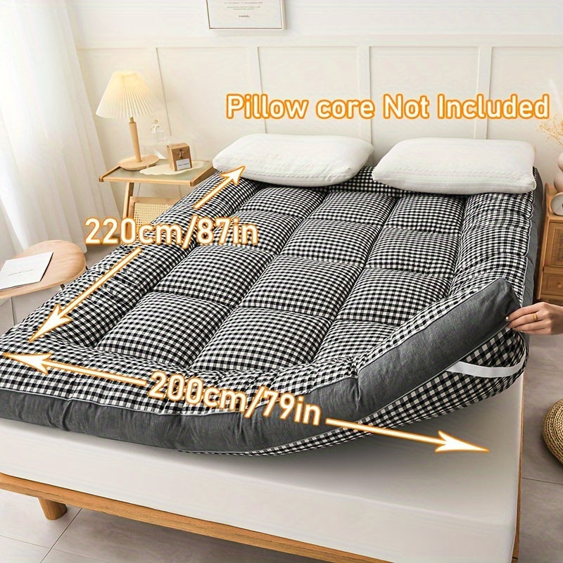 Luxurious Plaid Mattress Topper - Cozy and Airy, Premium Comfort for Any Room, Perfect for Autumn/Winter Season, Ideal Holiday Gift