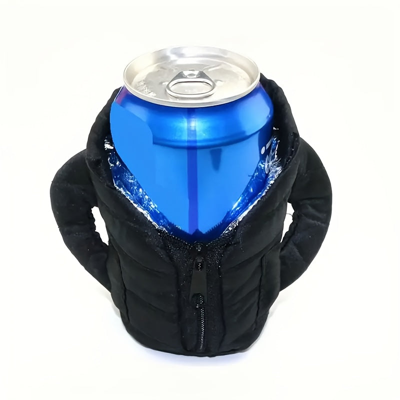 Insulated Jacket-Shaped Cooler for Beer and Soda Cans - Made of Durable Polyester and Aluminum Foil, Ideal for Outdoor Camping and Dining