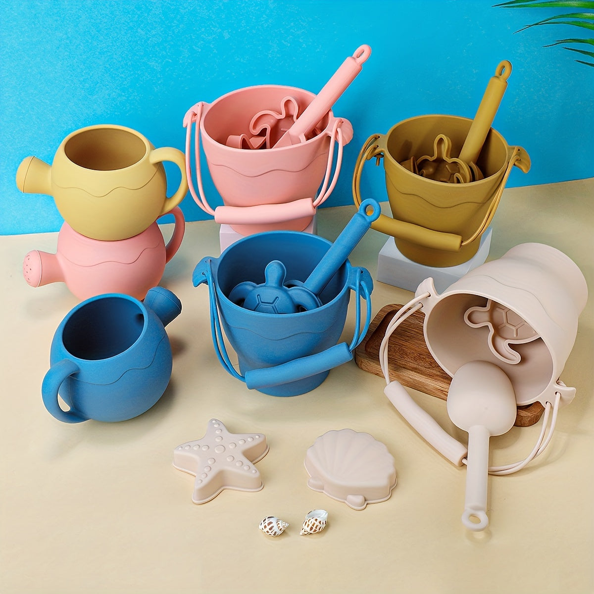 Get ready for sustainable summer fun with our Eco-Friendly Children's Beach Toys Set - includes a spray bottle, sand bucket, shovel and more! Ideal for outdoor play in the sun.