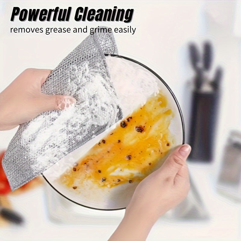 Set of 30 miracle cleaning cloths for pots and stoves. Made from gray PET material. Hand wash only.