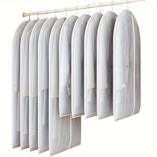 '- Premium Clear PEVA Garment Bags: Set of 10 with Full Zipper
- Protect Your Suits, Travel Essentials, and Wardrobe Items
- Durable, Water-Resistant, and Breathable Storage Solution 
- Keep Your Closet Organized and Items Safe