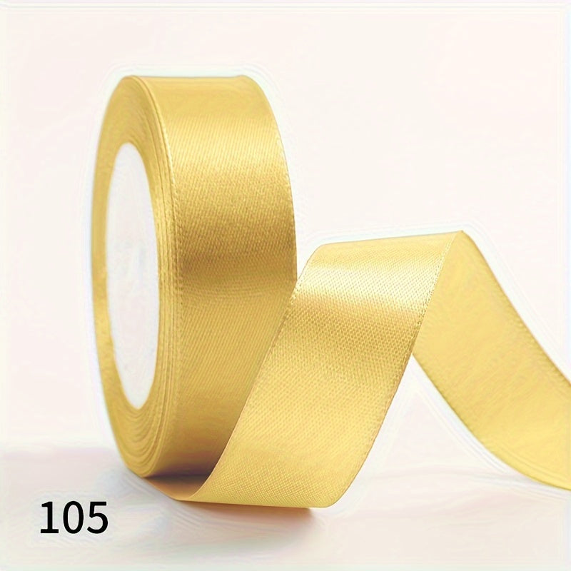 1 piece of 2.5cm wide, 25 yards long satin ribbon for gift wrapping, wedding decoration, car silk ribbon, baking, and webbing.