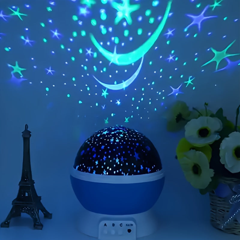 Dream Luminous Lamp: Transform your room into a starry night sky with this unique 1pc Star Night Light. Featuring 12 colors changing light modes and a 360° rotating moon star projector, this lamp comes with a USB cable for convenient charging. Give the