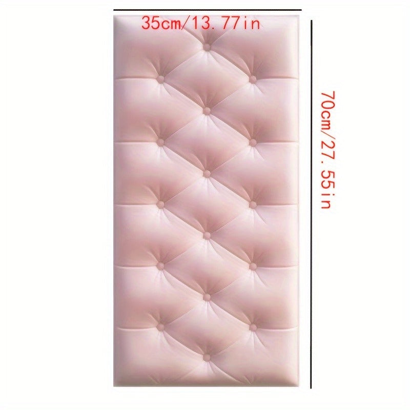 5 pieces of modern 3D self-adhesive soft wall panels in white, ideal for bedroom or living room.