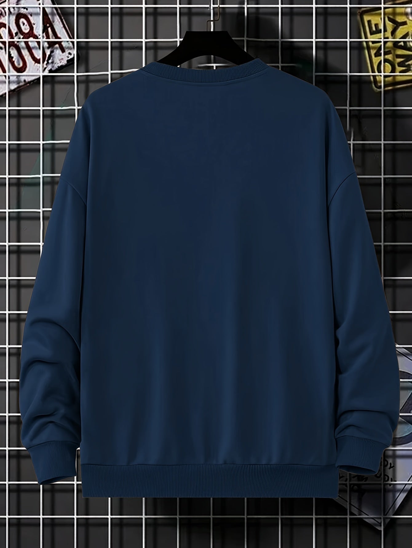 Milan 96 Graphic Crew Neck Sweatshirt for Men: Lightweight polyester blend, perfect for Spring/Summer, machine washable.