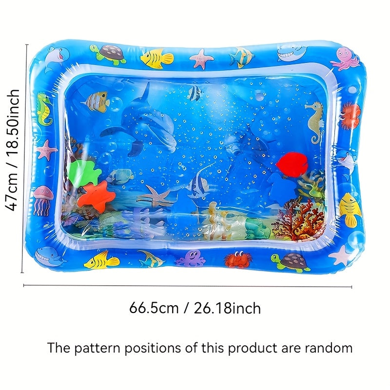 Interactive water-sensitive cat play mat with floating fish design, splash-proof PVC material. Ideal pet toy for indoor cats.