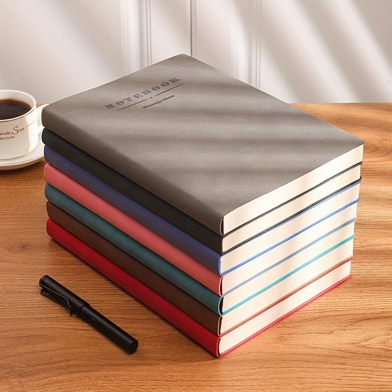 Personalized squared ruled soft leather notebook with bookmark is ideal for business meetings and academics.