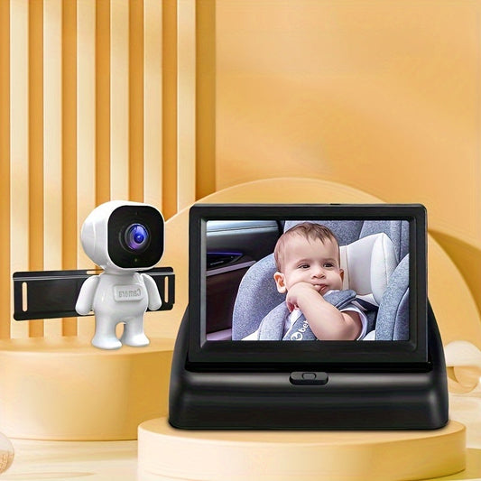 Stay safe while driving with our Rear-Facing Car Seat Camera Monitor. This monitor features a 10.92cm HD display, wide angle lens, and night vision capabilities, providing in-car safety surveillance for infants and toddlers. The 720P video quality and