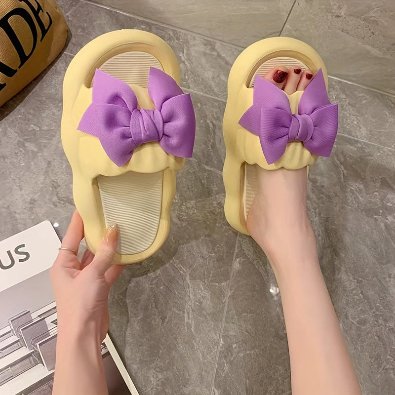 Macaron color slip-on sandals with thick sole, PVC material, low heel - suitable for all seasons.