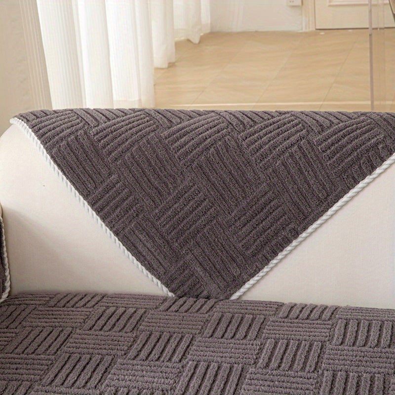 Soft, non-slip sofa cover for pet-friendly furniture protection in any room.