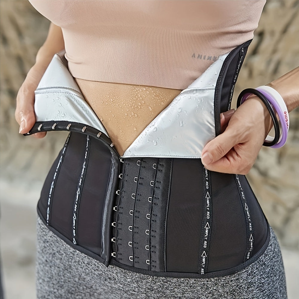 Women's postpartum waist trainer corset made of knit fabric, hand washable, textile material ≥80%.