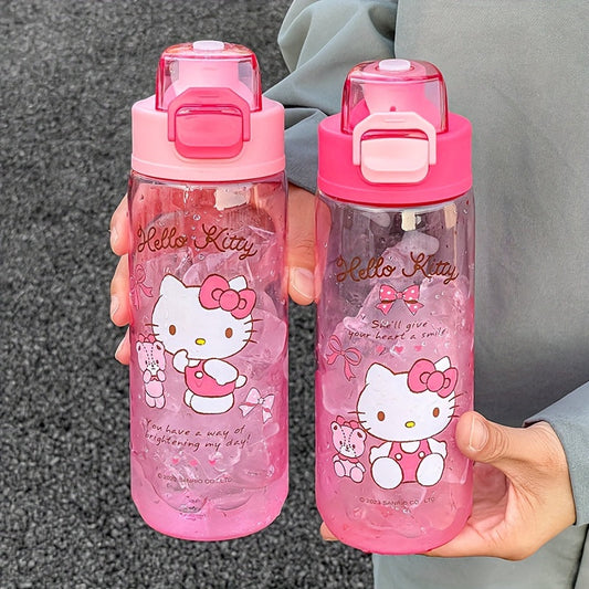 680ML HelloKitty Plastik Su Stakani bilan tanishing - Harakatda to'g'ridan-to'g'ri ichish uchun zamonaviy ta'til sovg'asi!