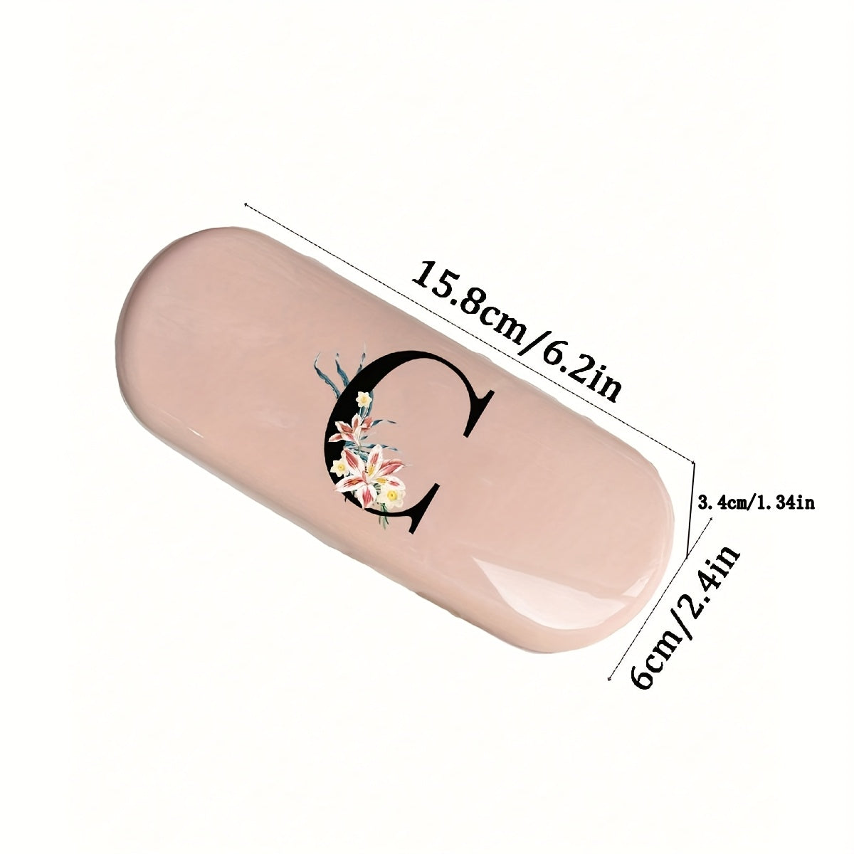 Розовый футляр для очков с цветочным монограммным дизайном A-Z, украшенный принтом ромашки. Портативный, водонепроницаемый и пылезащитный, подходит как для мужчин, так и для женщин. Компактная пластиковая коробка для хранения.