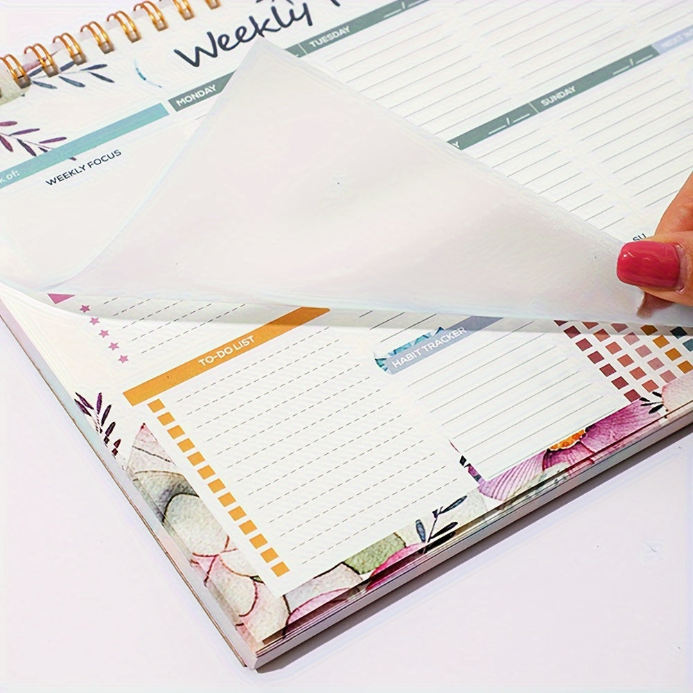 Weekly planner with 52 tear-off sheets for easy weekly planning - ideal for adults.