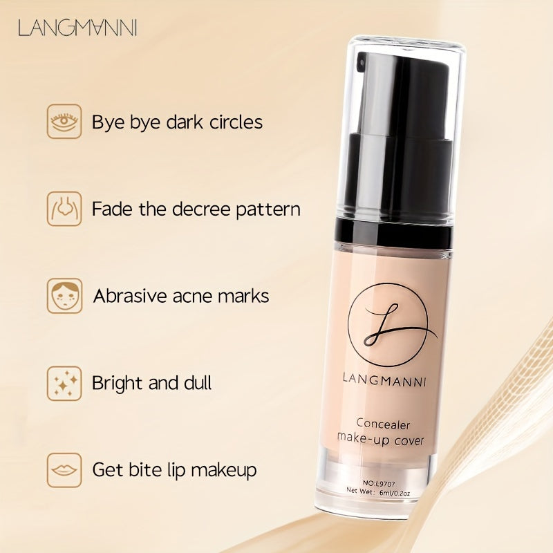 Long-lasting concealer with smooth finish and 4-color powder base