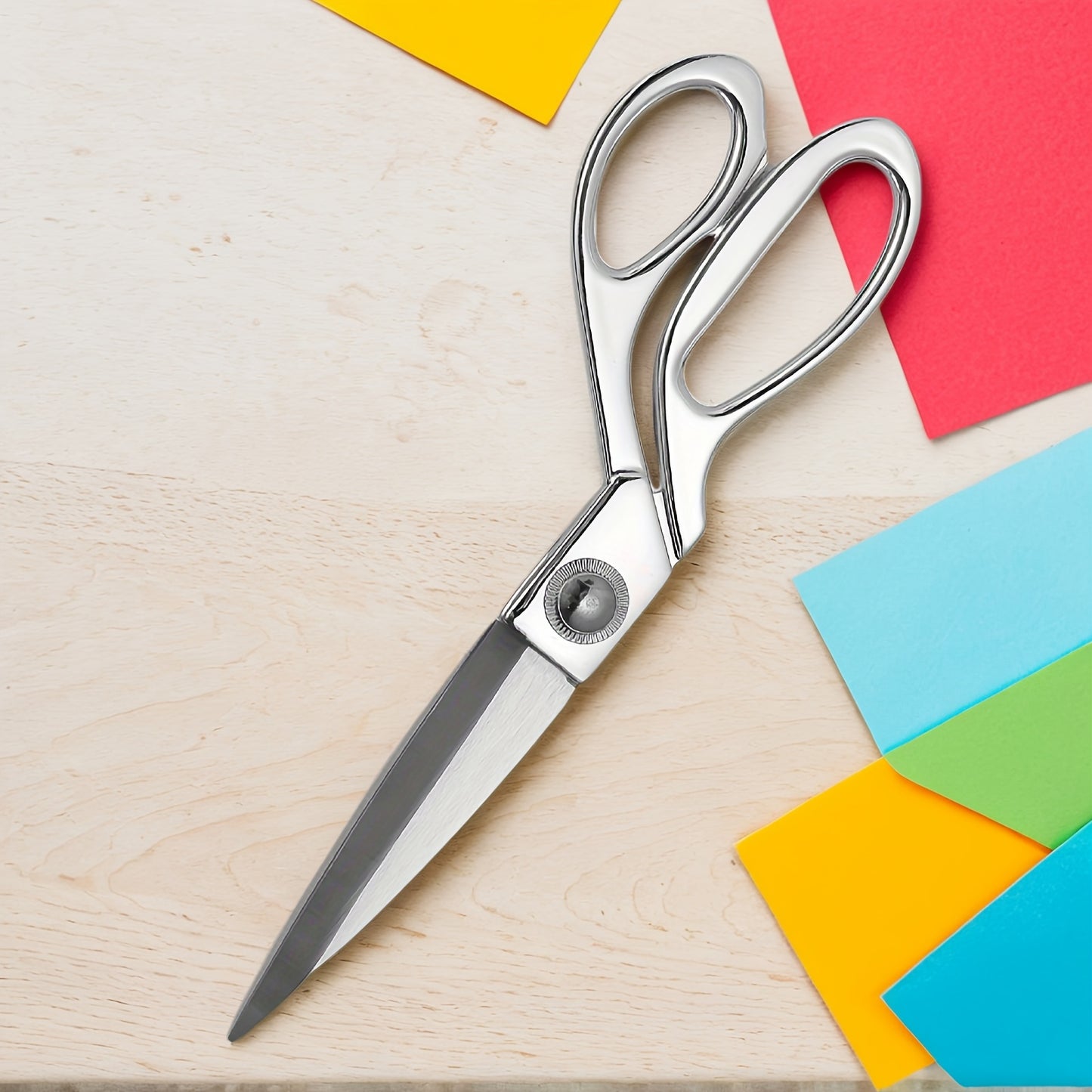 Premium stainless steel tailoring scissors with sharp blades for sewing and handicraft, perfect for home, office, and commercial use.