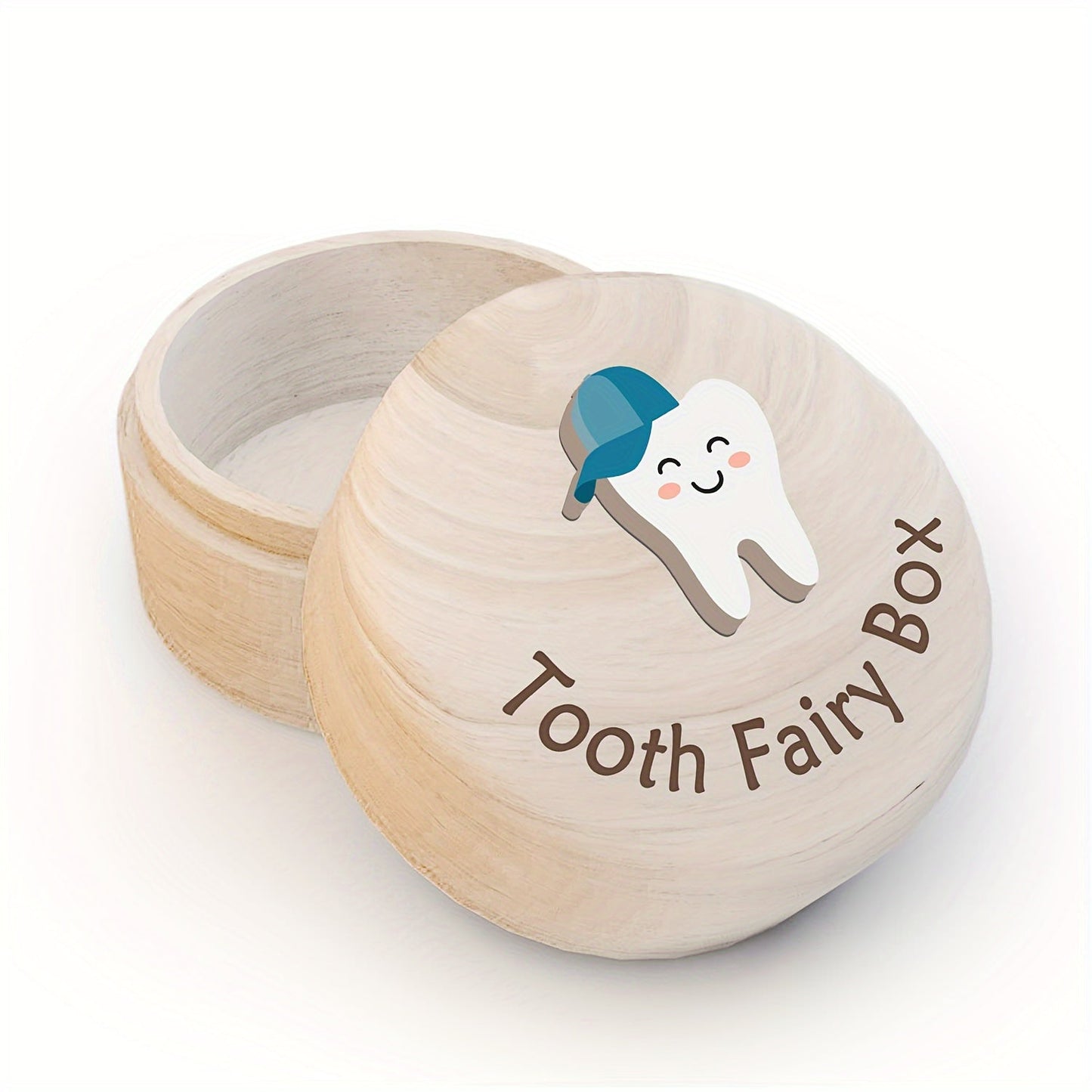 A perfect gift for any occasion, this 1pc 3D Wooden Teeth Storage Box is a keepsake that can also be used as a falling tooth storage iron box. It is the perfect holiday gift for birthdays, Christmas, Valentine's Day, Easter, or Baptism. Ideal for