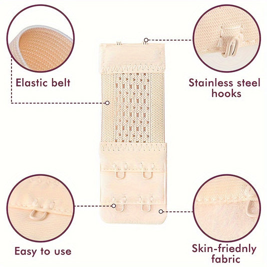 Set of 6 Elastic Bra Strap Extenders for Comfortable Adjustment of Women's Undergarments