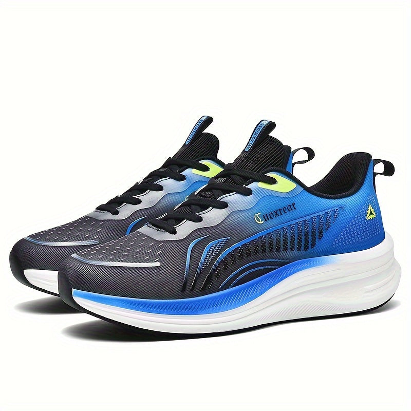 Men's Stylish Platform Woven Shoes for Outdoor Road Running, Breathable and Shock-absorbing.