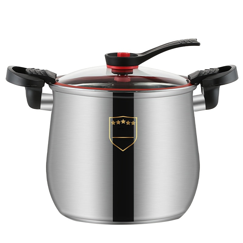 Multipurpose Stainless Steel Cooker - Food-Grade 304 Material, Non-Stick Soup Pot with Airtight Lid for Fast Boiling & Steaming, Spacious Size, Suitable for Induction Cooktops, Perfect for Home Cooking, Ideal for Braising