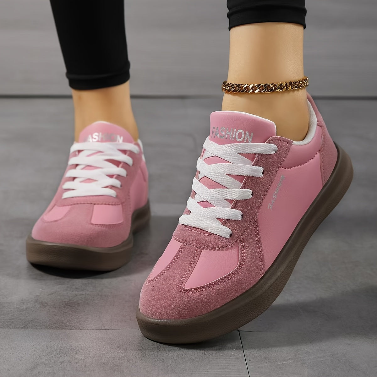 Casual lace-up women's sneakers with lightweight microfiber fabric, fabric inner and insole, and Phylon sole for all-season comfort. Hand washable.