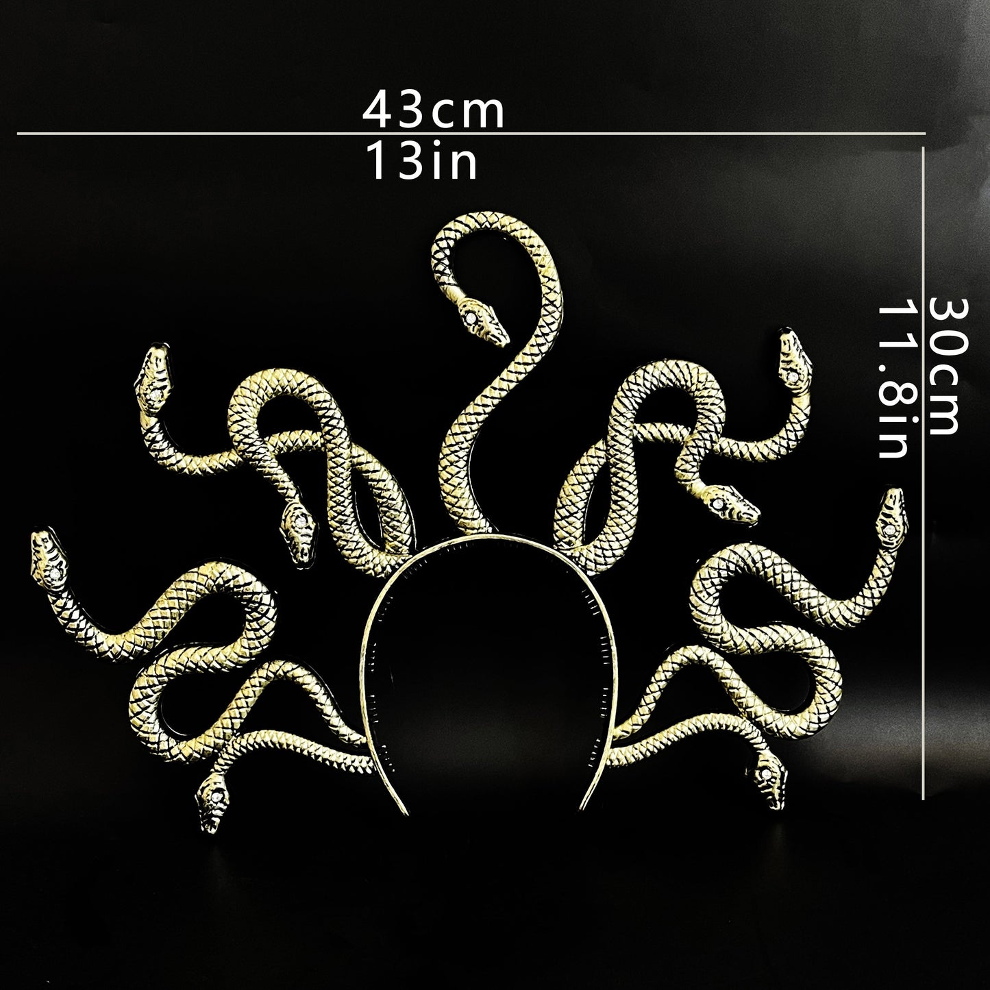 Античная потёртая повязка на голову с головой Медузы, идеально подходящая для Хэллоуинских вечеринок и жутких сборищ, добавляющая винтажный штрих к вашему костюму.